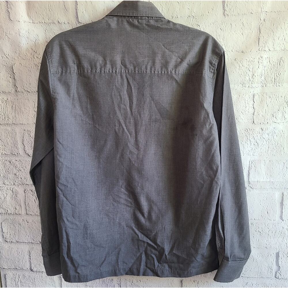 Conwell For Men Gray H&M Hook And Loop Dress Shirt Size Small - Picture 2 of 9